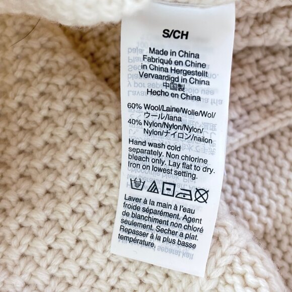 J Crew Womens Fisherman Sweater Chunky Cable Knit Wool Blend Small Coastal Relax - Picture 7 of 8